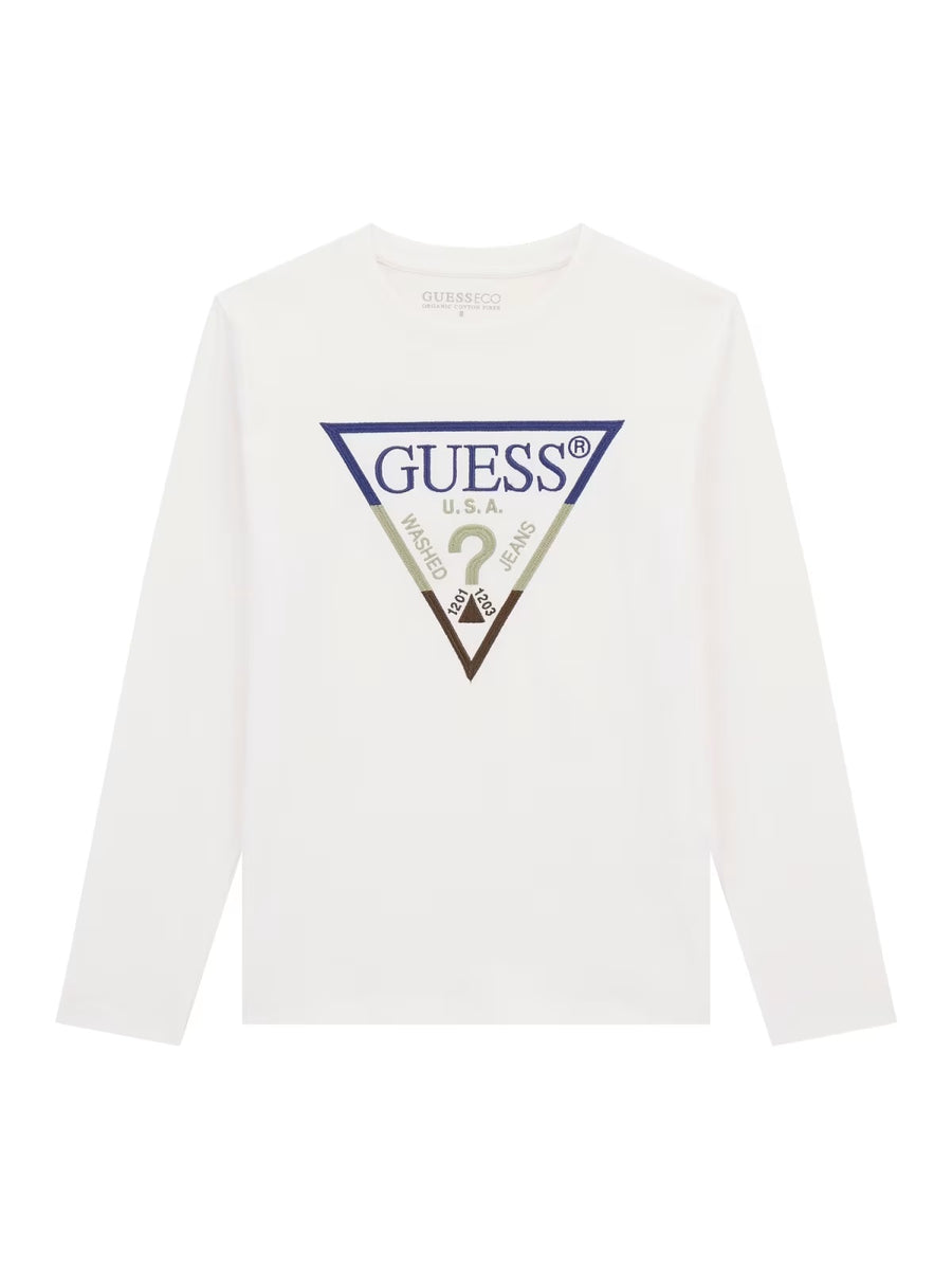 T-shirt M. Comp. Branco para Menino - GUESS