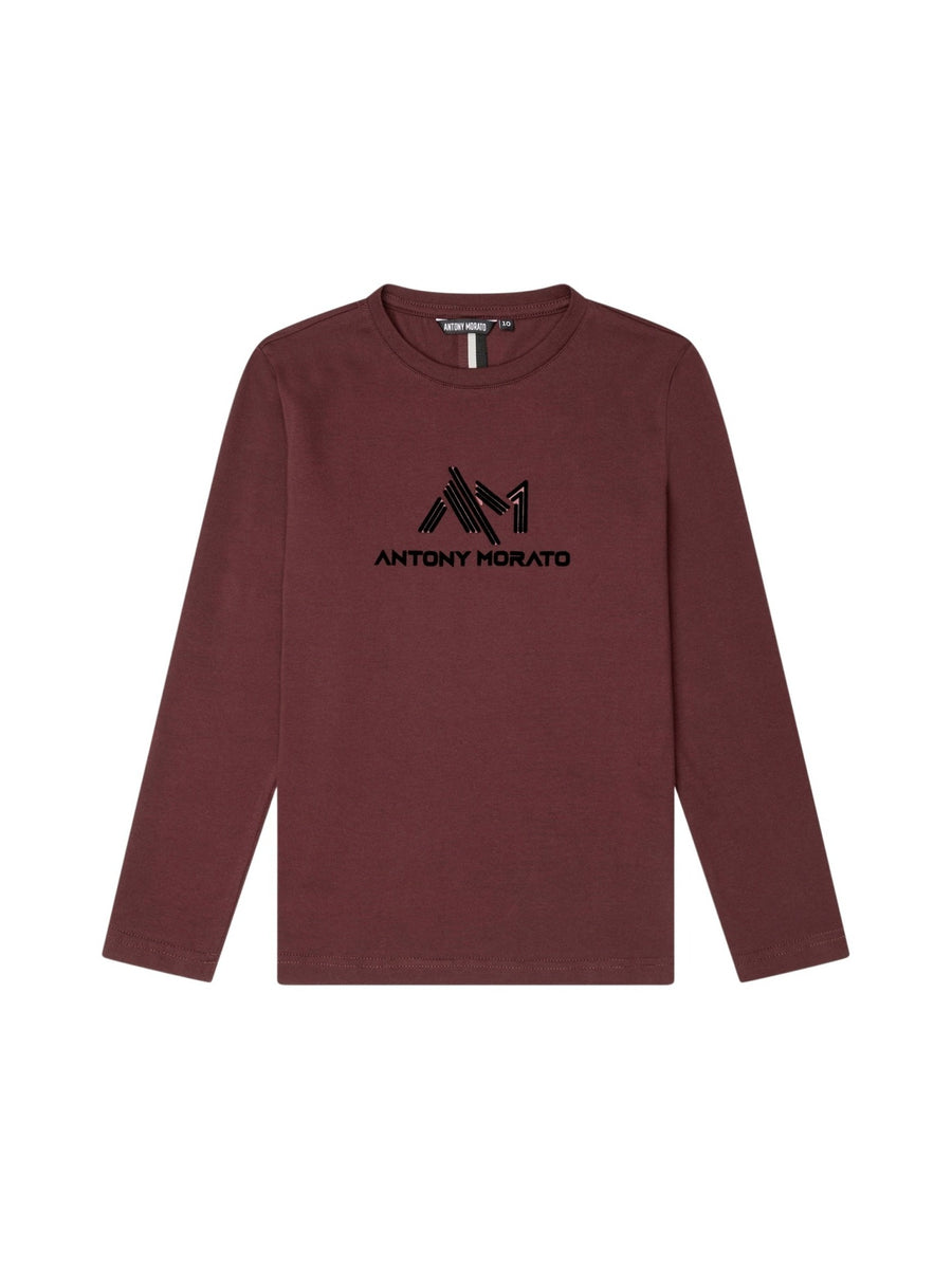T-shirt m. comp. Bordeaux para Menino - ANTONY MORATO
