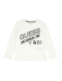 T-shirt M. Comp. Branco para Menino - GUESS