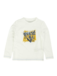 T.shirt M. Comp. Branco para Menino - GUESS