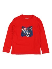 T.shirt M. Comp. Vermelho para Menino - GUESS
