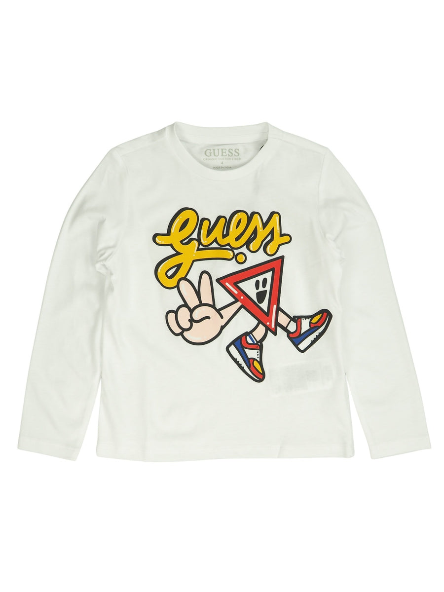 T.shirt M. Comp. Branco para Menino - GUESS