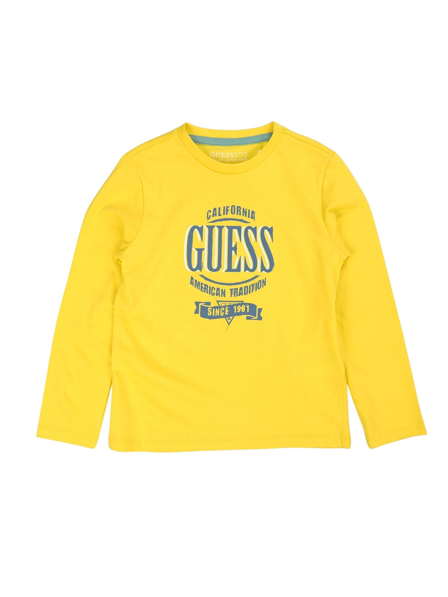 T.shirt M. Comp. Amarelo Ocre para Menino - GUESS