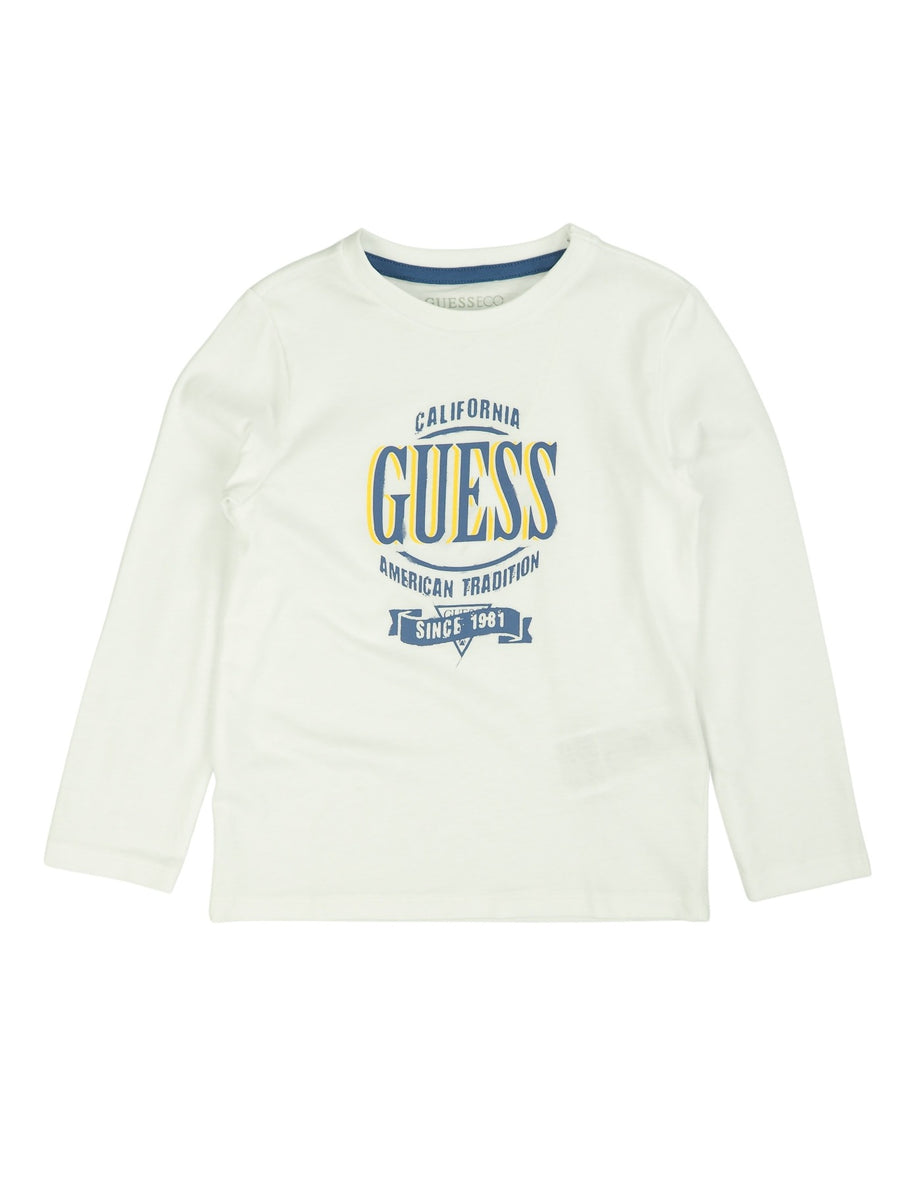 T.shirt M. Comp. Branco para Menino - GUESS