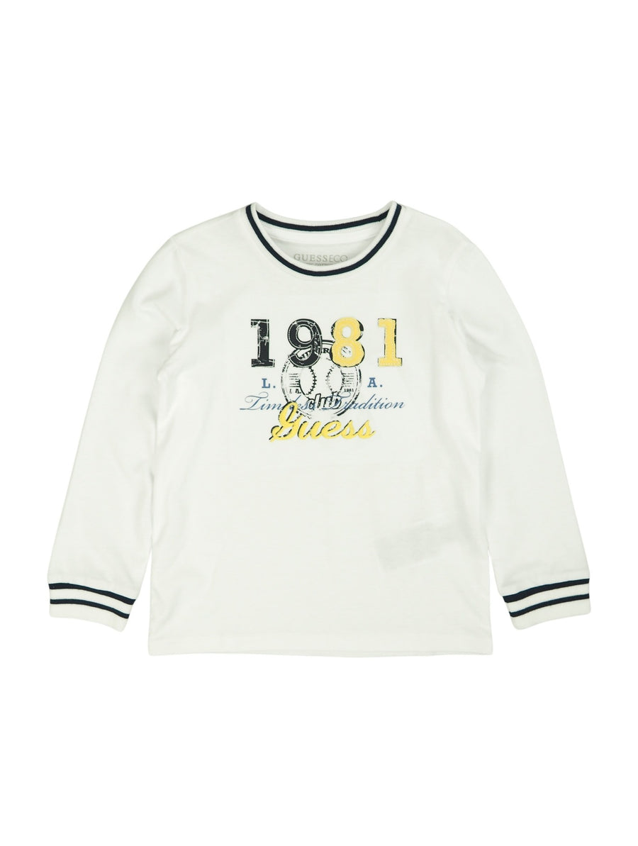T-shirt Manga Comprida Branco para Menino - GUESS