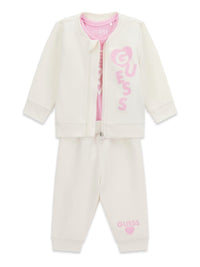 Conjunto Creme / Pérola para Bebé Menina - GUESS